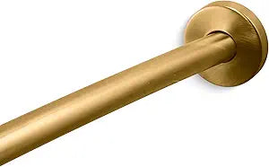 KOHLER K-9351-2MB Expanse Curved Shower Rod, Contemporary Design, Adjustable Fit 60-76", Vibrant Brushed Moderne Brass