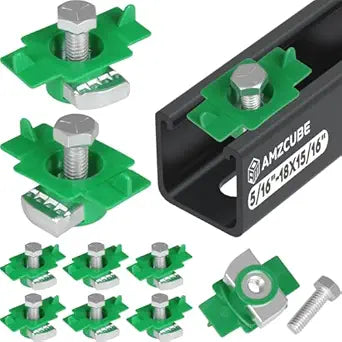 5/16"-18 Nylon Strut Channel Cone Nut and Bolt, 8mm Thickened Strut Channel Squeeze Nut, Compatible with Strut Channel Support Systems, Solar Panel Mounting (40)