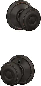 Schlage Georgian Hall/Closet Passage Door Knob, Aged Bronze
