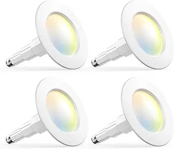 Amico 5/6 inch 5CCT LED Recessed Lighting 4 Pack, 12W=100W, 950LM Adjustable Can Lights, 2700K/3000K/4000K/5000K/6000K Selectable, Dimmable, IC & Damp Rated, Retrofit Installation - ETL & FCC