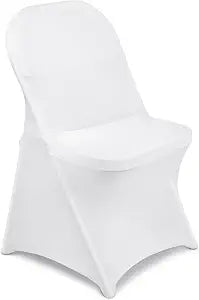 Fenbeli 12 PCS White Chair Covers for Party - Stretch Spandex Folding Chair Slipcovers, Universal Fit for Banquet Wedding, Washable Reusable for Metal Plastic Chairs