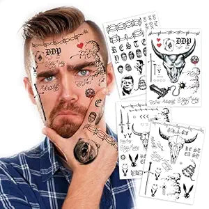 Kotbs 4 Sheets Rapper Temporary Tattoos - Waterproof Hip Hop Fake Tattoo