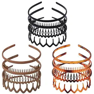 12Pcs Plastic Headbands with Teeth for Women Men Non Slip