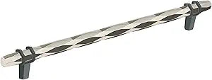 Amerock | Cabinet Pull | Polished Nickel/Black Bronze | 10-1/16 inch (256 mm) Center-to-Center | London | 1 Pack | Drawer Pull | Drawer Handle | Cabinet Hardware