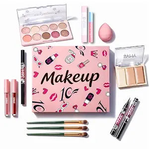 11Pcs Makeup Kit, Lipstick & Eyeshadow, Makeup Set for Teens &Girls