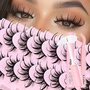 Losha Lashes Kit Manga Lashes Wet Look Dramatic False Eyelashes (Daring)
