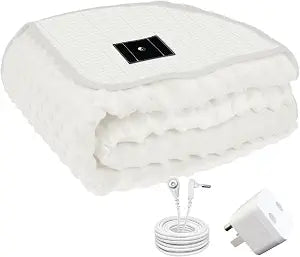 Grounding Blanket, Grounding Fleece Throw with Silver Conductive Layer - Natural Relaxation for Sleep Support, Tension Release,Comfort (Includes Grounding Cord) (White, 60 * 80in)