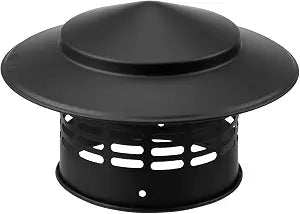 4 Inch Chimney Cap 304 Stainless Steel Cone Top Chimney Cap Black Round Roof Vent Cap Chimney Cover Stove Pipe Chimney Cap for Outside