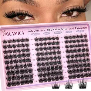 Yawamica Short Fluffy Lash Clusters 10-14mm Wispy Natural Eyelash Clusters