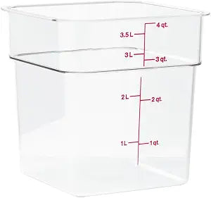 Cambro 4SFSCW135 CamSquare Square Food Storage Container (4-Quart, Polycarbonate, NSF)
