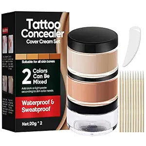 Tattoo Cover Up Makeup, 2-Color Waterproof Tattoo Concealer Cream