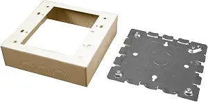 Legrand Wiremold B-32 Metal Raceway for Extending Power, 500 Series, 2 Gang Deep Outlet Box, 1 3/8" Deep, Ivory (1 Pack)