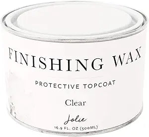 Jolie Finishing Wax - Protective topcoat Paint - Use on interior furniture, cabinets, walls, home decor and accessories - Odor-Free, Non-Hazardous - Clear - 500 ml