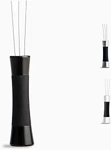 CREMA Coffee Products Weiss Distribution Technique (WDT) Tool | Even Coffee Ground Distribution for Better Extraction | Stainless Steel with Silicone Grip | Includes 6 Pins & Storage Vault | Black