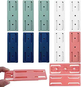 Self Adhesive Power Strip Holder Punch Free Socket Holder 4 Colours Weight Capacity of 6 Kg 12 Pieces Cable Management System for Mounting Power Strips Computer Office