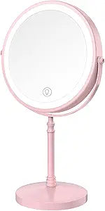 DEIOVWXS Makeup Mirror, 3000mAh Rechargeable Double-Sided Magnifying Vanity Mirror with 3 Colors, 1X/10X, Adjustable Brightness, Gifts for Mom, Mothers Day, Women, Wife, Girls, Dorm Room Essential