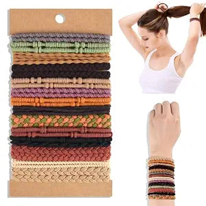 NEBURORA 28 Pcs Boho Hair Ties Braided Elastic Bracelets Hair Ties