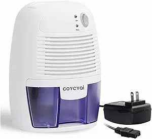 Small Dehumidifier,12V3A adapter1200 Cubic Feet (215 sq ft) Portable Mini Dehumidifier Quiet Use for High Humidity in Home, Bathroom, Bedroom, Office, Basements, Wardrobe Closet,RV