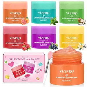 6 Pack Lip Sleeping Mask-Overnight Deep Hydrating Treatment for Dry Lips