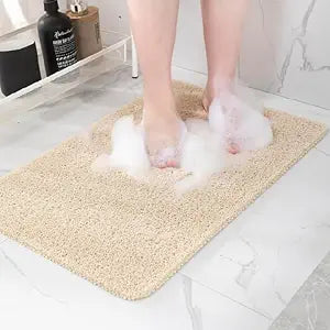 Hargiis Non-Slip Bathtub Mat, Anti Slip Shower Mat, Fast Drying Bathtub Mats, Foot Scrubber Mat, Anti Slip Mat for Tub, Floor, Bathroom, Kitchen, Home, Hotel (Beige 40"28")