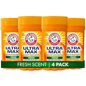ARM & HAMMER ULTRA MAX Deodorant, Fresh Scent, Solid Stick 2.6 oz, 4-Pack