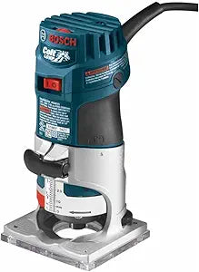BOSCH PR20EVS Colt 1.0 HP Variable-Speed Palm Router - 5.6 Amp Motor, Soft Start, Constant ResponsCircuitry, Ergonomic Grip, Rugged Aluminum Base, Fixed, Quick-Clamp System, 1/4" Collet