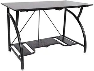 Origami Folding Computer Desk for Office Study Students Bedroom Home Gaming and Craft | Space Saving Foldable Design, Fits Dual Monitors and Laptop, Collapsible, No Assembly Required | Black, Large (RDE-01)