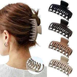 Mesovor 4 Pack 3.5" Double Row Teeth Claw Clips for Thin Fine Hair Non-Slip