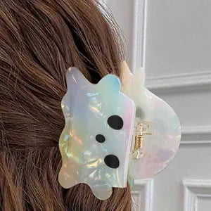 1pcs Laser Ghost Hair Clips - Halloween Cute Colorful Ghost Claw Clips Medium Size Halloween Hair Claw Clips for Thin/Thick Hair Style, Acrylic Hair Clips Accessories for Women
