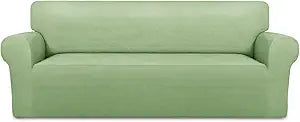 PureFit Super Stretch Sofa Slipcover  Spandex Non Slip Soft Couch Sofa Cover, Washable Furniture Protector with Non Skid Foam and Elastic Bottom for Kids, Pets Sofa, Sage Green