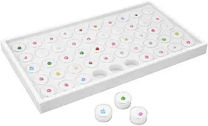 Ikee Design 50 White Foam Gem and Bead Storage Jars Stackable Display Tray