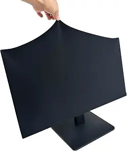 DEEP DEER Universal Monitor Dust Cover - Elastic Waterproof Fabric, Fits 19 21 22 23 27 Inch computer Screens, Dustproof, Water-Resistant, Pet Hair Protection, Elastic Cord , Sleek All-Black Design