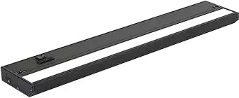 LED Under Cabinet Lighting Hardwired - 3CCT 18 Inch Black Finish - Undercabinet Lights for Kitchen - Linkable Undercounter Dimmable Plug in Light or Hard Wired - Under Counter Fixture Direct Wire