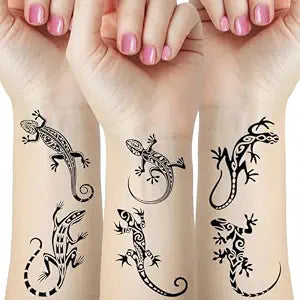 12pcs Lizard Temporary Tattoos Waterproof Tribal Body Art Stickers