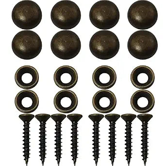 8pcs Pure Brass Decorative Screws with Caps Used as Mirror Screw Mirror Fixing Screws Cover Self-Tapping Screws (15mm, Bronze)