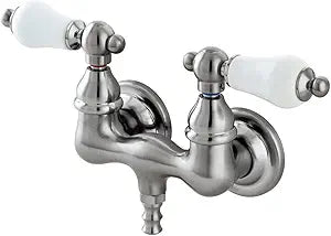 Kingston Brass CC35T8 Vintage 3-3/8-Inch Wall Mount Tub Faucet, Brushed Nickel