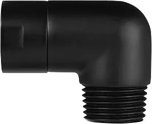 Solid Brass 90 Degree Shower Elbow Adapter for Shower Head, Arm Extension, Matte Black