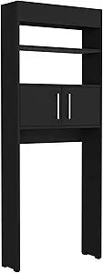 Tuhome Madrid Over The Toilet Cabinet with Double Door Storage, Two Spacious Shelves, Space-Saving Bathroom Organizer for Toiletries, Towels and Essentials, Modern Freestanding Design.
