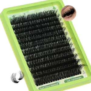 Lash Clusters 14-24mm Thick Long Cluster Eyelash Extensions 180D D C Volume Eyelash Clusters 240pcs Individual Lashes Soft Wispy False Eyelashes DIY Lash Extension for Beginners