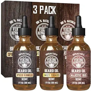 Viking Revolution Beard Oil Variety Set 3-1 oz (3 Pack)
