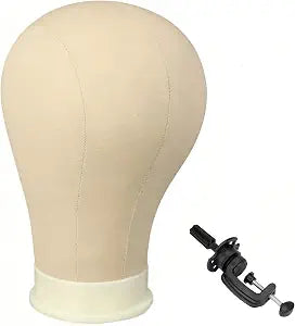Wig Head - Canvas Mannequin Head for Wigs Making or Styling (21")