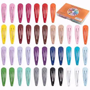 40 Pcs Colorful Metal Snap Hair Clips, 2" Non-Slip Barrettes for Women