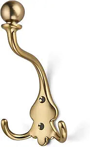 SAILING Coat Hooks - 3 Pack Champagne Bronze Towel Hooks Robe Hooks Decorative Wall Hooks for Bathroom Bedroom Kitchen Towel Robe Bathroom Hardware
