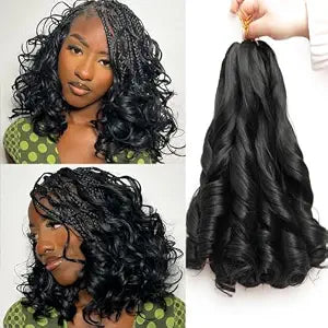 French Curl Braiding Hair Pre Stretched Extensions 12 Inch 8 Packs