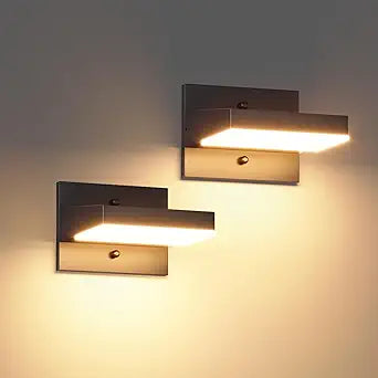 Tipace Outdoor Wall-Porch-Light,Modern Exterior LED Wall Sconce,24W-Led Black Outdoor Light Fixtures,Mounted Wall Patio Lamps for Garage Walkway Backyard Garden Front Door,2Pack,3000K