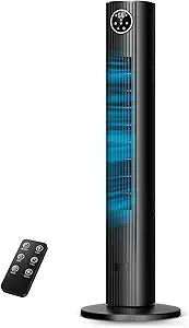 ZAFRO Tower Fan for Bedroom, 90┬░ Oscillating Fan with 4 Modes, 3 Speeds, 25ft/s Velocity, 12H Timer, Standing Fan for Bedroom, Living Room, Office, Black, 36 Inches