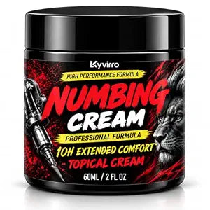 Tattoo Numbing Cream, Numbing Cream for Tattoos Extra Strength with 8% Menthol, Arnica Cream with Emu Oil, Professional Topical Cream for Tattoo Sessions, Extended Comfort, 2 Fl Oz