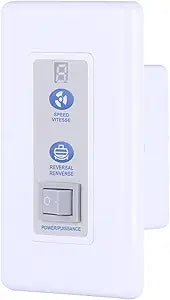 Canarm RREM-DCQ014-W Wall Control for CP48D, CP56D, CP60D, CP48DW, CP56DW, and CP60DW  Adjustable Speed Fan Controller | White Finish | Compatible with Industrial Ceiling Fans | Easy Installation