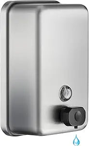 Commercial Wall Mount Soap Dispenser - Stainless Steel Bathroom Hand Soap 38.8oz Liquid - Anti-Leak Pump and Large Capacity Brushed Refillable