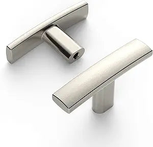 Amerdeco 20 Pack Brushed Satin Nickel Cabinet Knobs Single Hole Cabinet Handles 2 Inch Solid Zinc Alloy Cupboard Drawer Knobs Kitchen Cabinet Knobs T Bar Hardware ZH0003BSNK